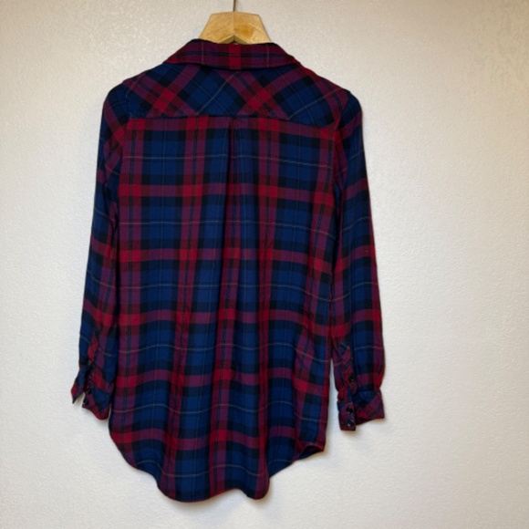 Go Silk Plaid Button Down Shirt Women's M - Picture 5 of 5